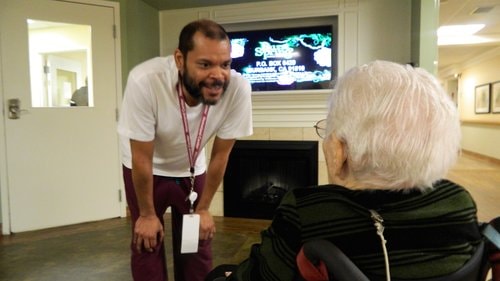 Sam Morris with resident min