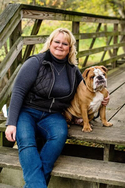 Anne Jessee and her dog Frankie B