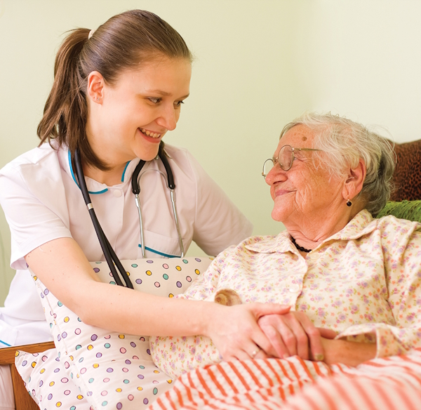 homehealth palliative nurse and her patient