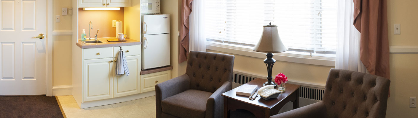 view of an example personal care suite at homeland