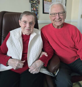 residents marlene and ed sickora smiling together in homeland center