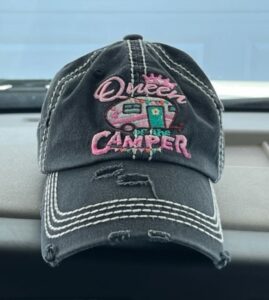 'Queen of the Camper' hat belonging to sharon clark