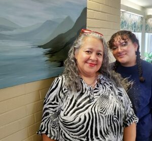Artist Shelly Lipscomb Echevarria and her daughter Jasmin