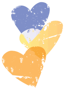 decorative icon of three overlapping hearts