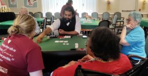 residents enjoying games at casino day