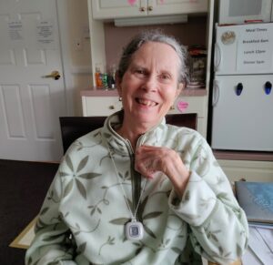 resident Katherine Harrity smiling in a kitchen