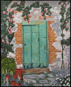 painting of a door in a brick wall by Artist Margo Konetski