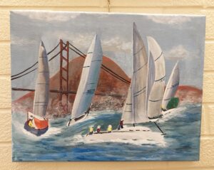 painting of boats by Artist Margo Konetski