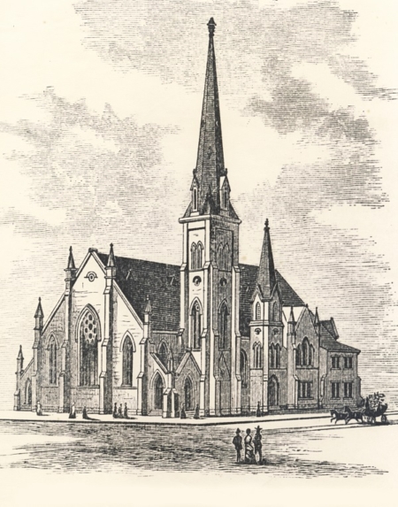 historical drawing of Pine Street Presbyterian Church