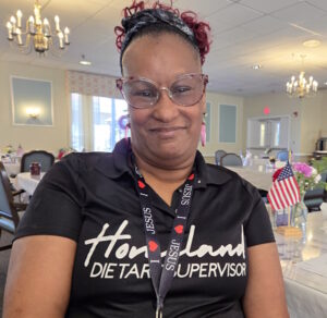 Dietary Supervisor Felicia Foster in a dining area