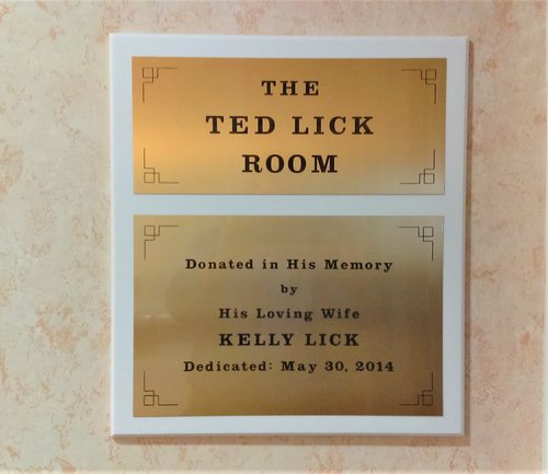 The Ted Lick Room plaque