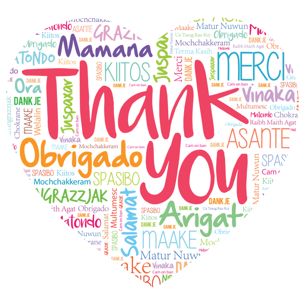 Multilingual Thank You Heart