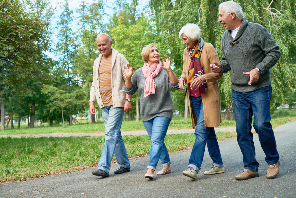 seniors enjoying the outdoors together